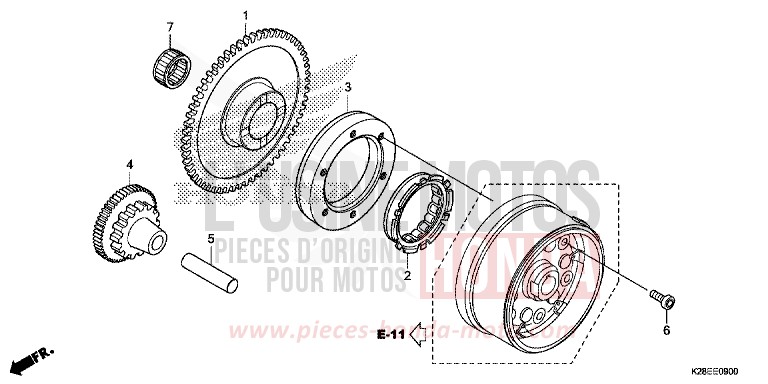 ANLASSERKUPPLUNG von CRF125 EXTREME RED (R292) von 2023