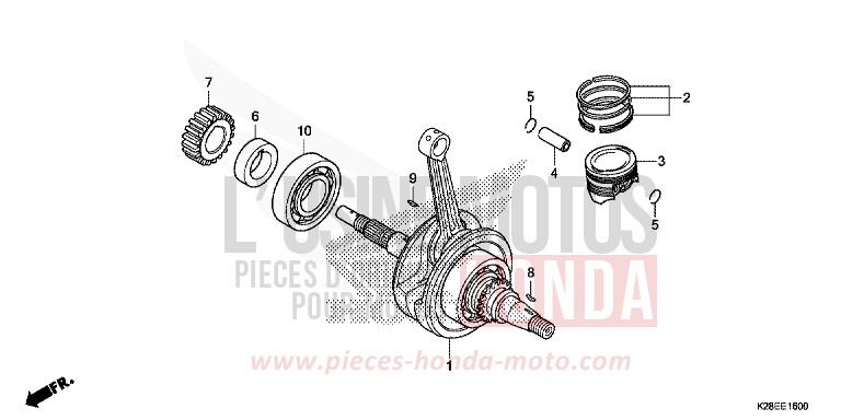 KURBELWELLE/KOLBEN von CRF125 EXTREME RED (R292) von 2023