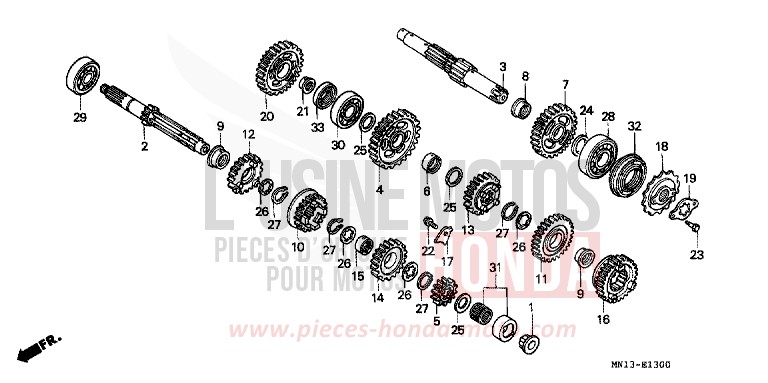 GETRIEBE von XR600R FIGHTING RED (R134) von 1994