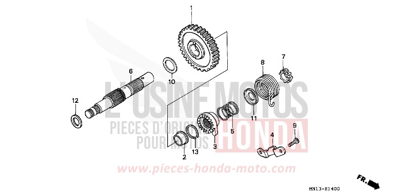 KICKSTARTERSPINDEL von XR600R FIGHTING RED (R134) von 1994