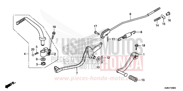 PEDAL von CRF125 EXTREME RED (R292) von 2023