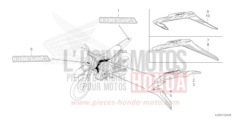 MARKE/STREIFEN von CRF125 EXTREME RED (R292) von 2023