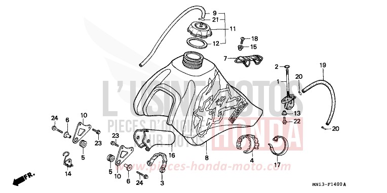 KRAFTSTOFFTANK von XR600R FIGHTING RED (R134) von 1994