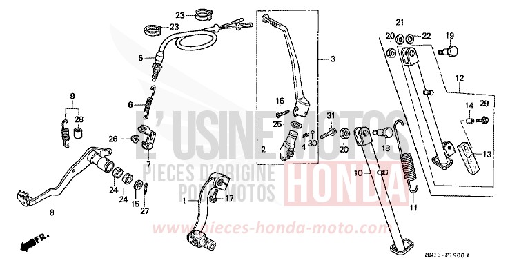PEDAL/KICKSTARTER-ARM von XR600R FIGHTING RED (R134) von 1994
