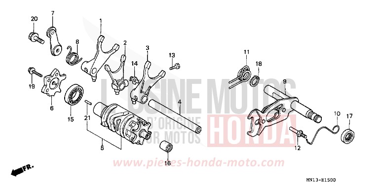 SCHALTWALZE von XR600R SHASTA WHITE (NH138) von 1994