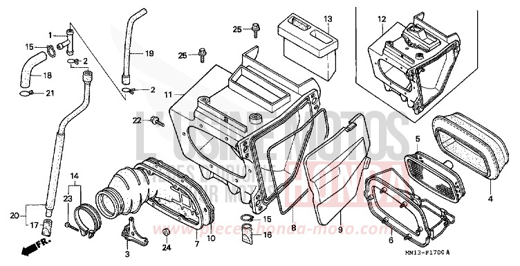 LUFTFILTER von XR600R SHASTA WHITE (NH138) von 1994