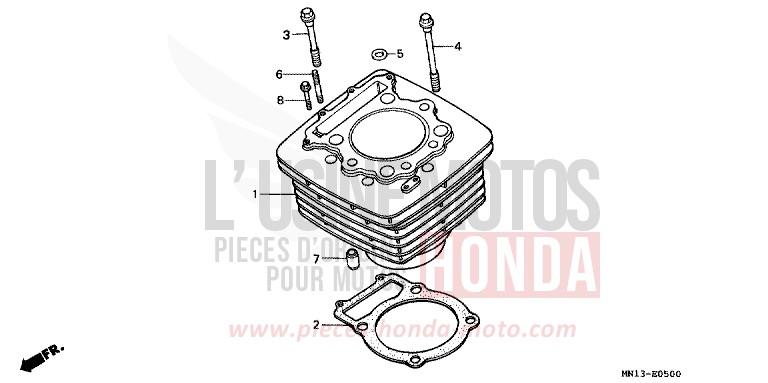 ZYLINDER von XR600R SHASTA WHITE (NH138H) von 1994