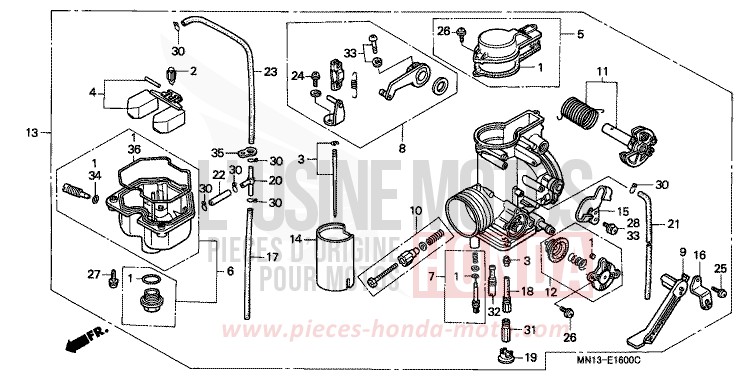 VERGASER von XR600R SHASTA WHITE (NH138H) von 1994