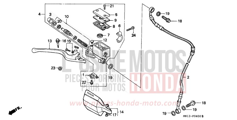 VORDERRADBREMSE von XR600R SHASTA WHITE (NH138H) von 1996