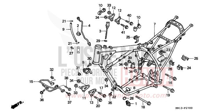 RAHMENKOERPER von XR600R SHASTA WHITE (NH138H) von 1996