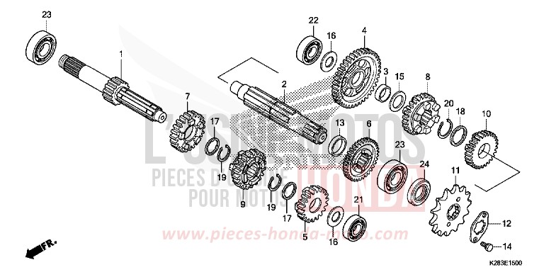 GETRIEBE von CRF125FB EXTREME RED (R292) von 2014