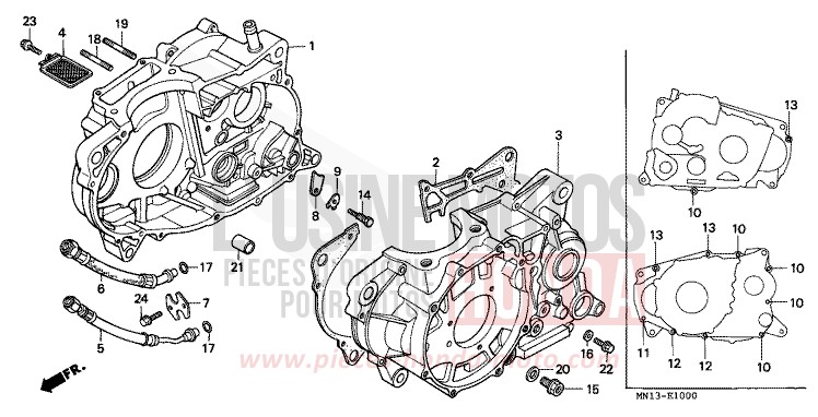 KURBELGEHAEUSE von XR600R SHASTA WHITE (NH138) von 1997