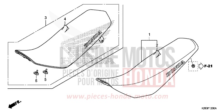SITZ von CRF125FB EXTREME RED (R292) von 2014