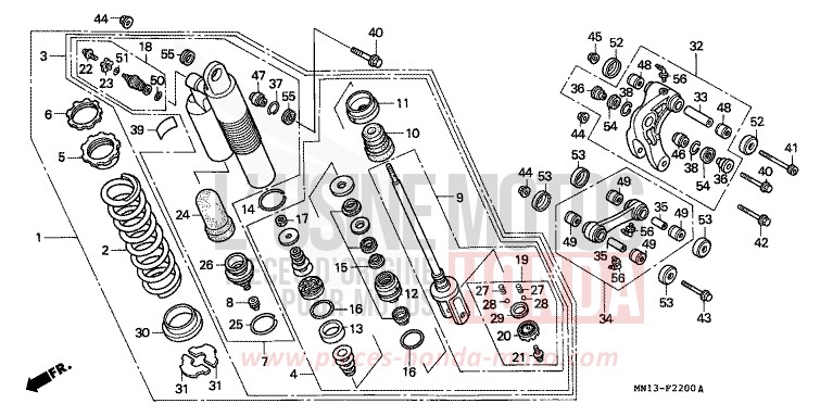 KISSEN, HINTEN von XR600R SHASTA WHITE (NH138) von 1997