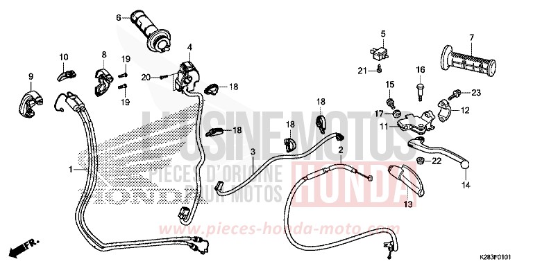 HEBELGRIFF/SCHALTER/KABEL (CRF125F/FB K) von CRF125FB EXTREME RED (R292) von 2019