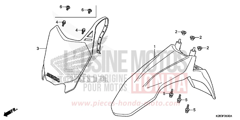 KOTFLUEGEL, VORNE von CRF125FB EXTREME RED (R292) von 2019