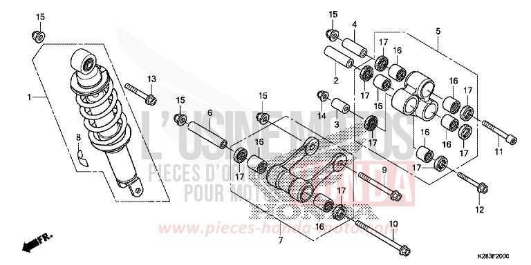 KISSEN, HINTEN von CRF125FB EXTREME RED (R292) von 2019