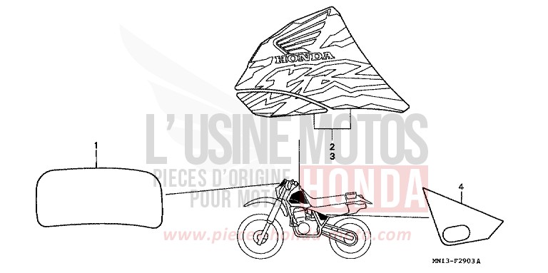 MARKE (4) von XR600R SHASTA WHITE (NH138) von 1998