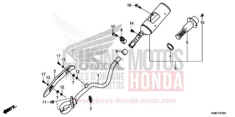ABGAS-SCHALLDAEMPFER von CRF125FB EXTREME RED (R292) von 2022