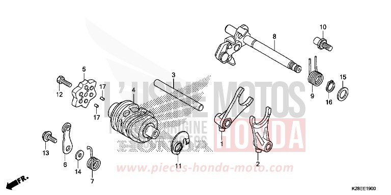 SCHALTTROMMEL von CRF125FB EXTREME RED (R292) von 2023