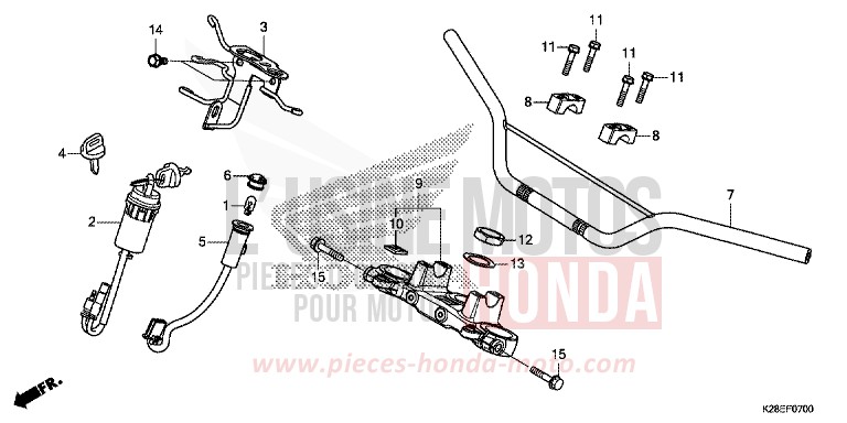ROHRGRIFF von CRF125FB EXTREME RED (R292) von 2023