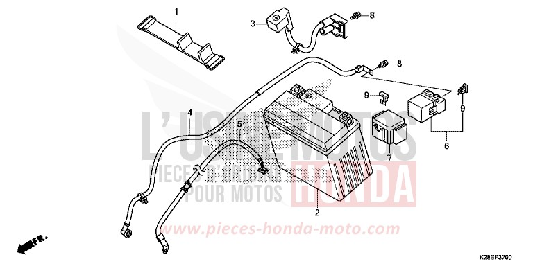 BATTERIE von CRF125FB EXTREME RED (R292) von 2023