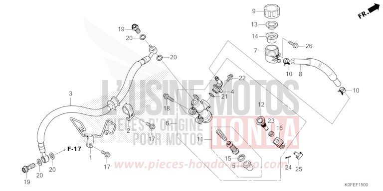 REAR BRAKE MASTER CYLINDER von Monkey PEARL SHINING BLACK (NHB98) von 2022