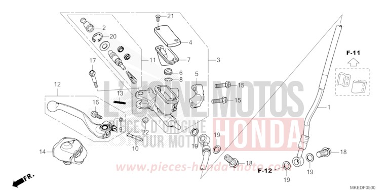 HAUPTBREMSZYLINDER, VORNE ZYLINDER von CRF450R EXTREME RED (R292) von 2023