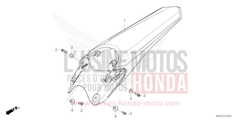 KOTFLUEGEL, HINTEN von CRF450R EXTREME RED (R292) von 2023