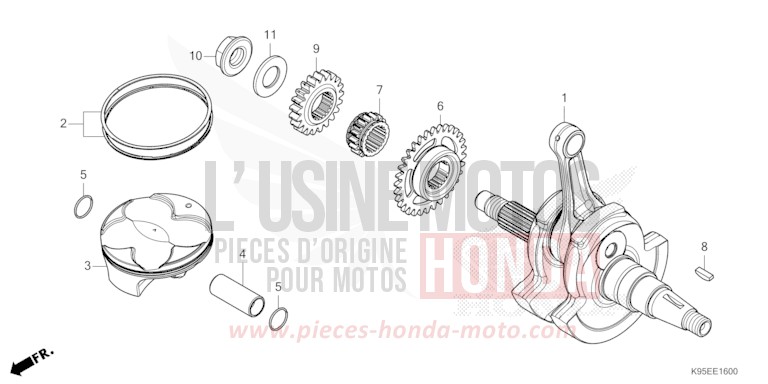 KURBELWELLE/KOLBEN von CRF250R EXTREME RED (R292) von 2023