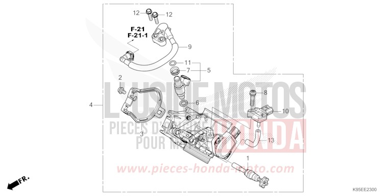DROSSELKLAPPENGEHAEUSE von CRF250R EXTREME RED (R292) von 2023