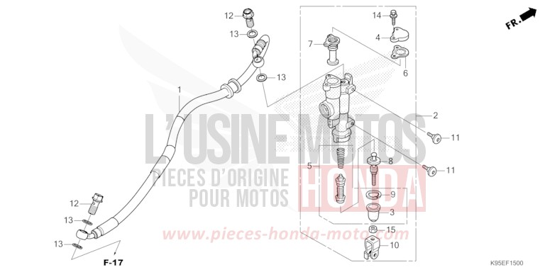 REAR BRAKE MASTER CYLINDER von CRF250R EXTREME RED (R292) von 2023