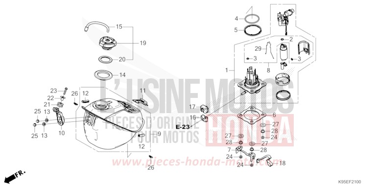 KRAFTSTOFFTANK (CRF250R) von CRF250R EXTREME RED (R292) von 2023