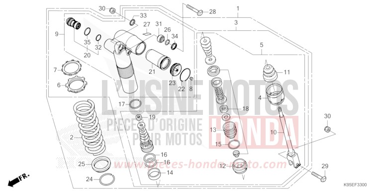 KISSEN, HINTEN von CRF250R EXTREME RED (R292) von 2023