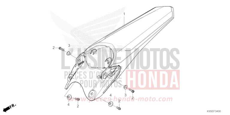 KOTFLUEGEL, HINTEN von CRF250R EXTREME RED (R292) von 2023