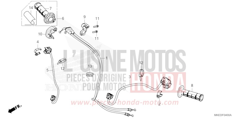 SCHALTERGRIFF/KABEL von CRF450R EXTREME RED (R292) von 2023