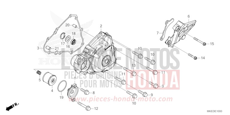 KURBELGEHAEUSEDECKEL, L. von CRF450R EXTREME RED (R292) von 2023