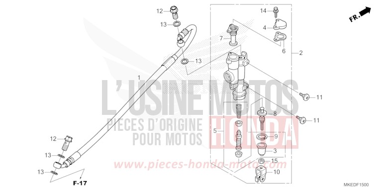 REAR BRAKE MASTER CYLINDER von CRF450R EXTREME RED (R292) von 2023