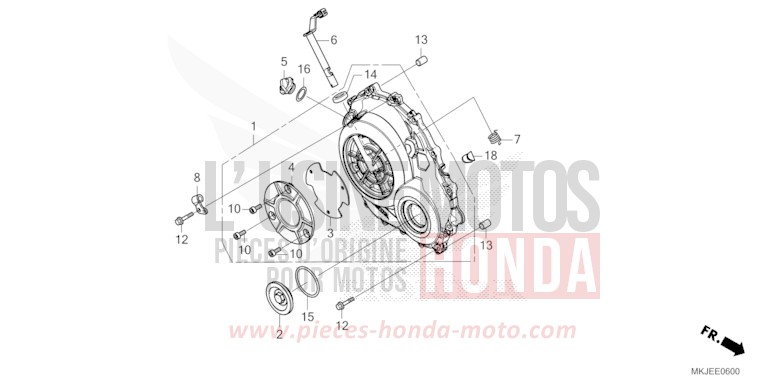 KURBELGEHAEUSEABDECKUNG von CB1000R GRAPHITE BLACK (NHB01) von 2023