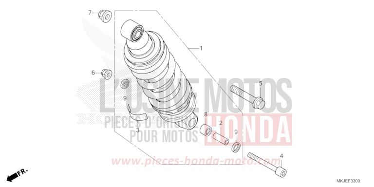 KISSEN, HINTEN von CB1000R GRAPHITE BLACK (NHB01) von 2023