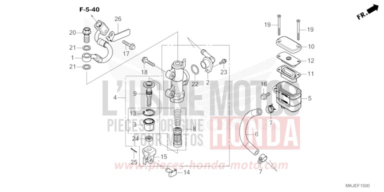 REAR BRAKE MASTER CYLINDER von CB1000R BORDEAUX RED METALLIC (R337) von 2023