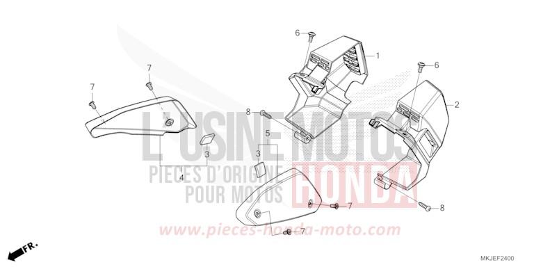 SEITENABDECKUNG/SCHACHTABDECKUNG von CB1000R BORDEAUX RED METALLIC (R337) von 2023