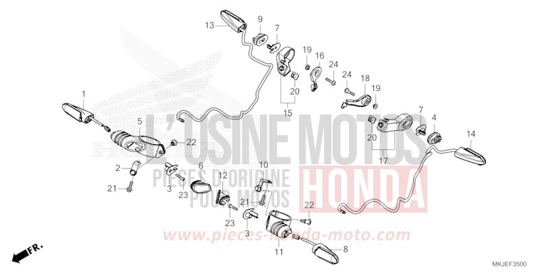 BLINKER von CB1000R BORDEAUX RED METALLIC (R337) von 2023