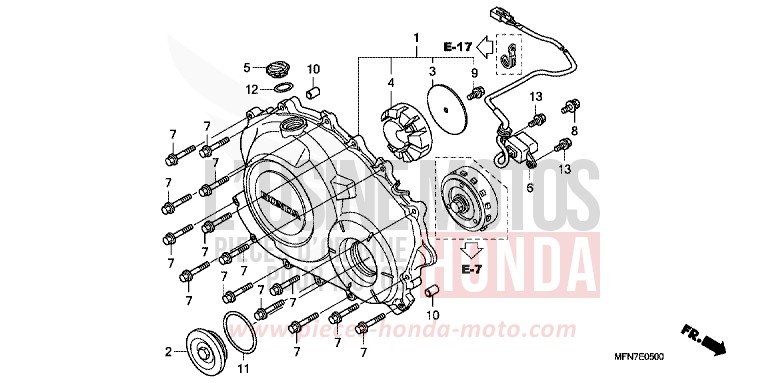 PANNEAU CARTER-MOTEUR D. von CB1000R PEARL COOL WHITE (NHA16) von 2011