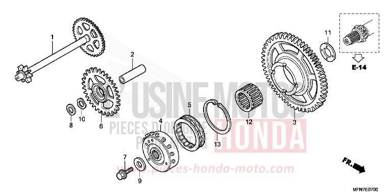 EMBRAYAGE DE DEMARRAGE von CB1000R PEARL COOL WHITE (NHA16) von 2011