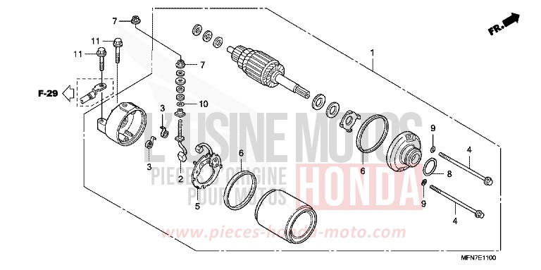 MOTEUR DE DEMARRAGE von CB1000R PEARL COOL WHITE (NHA16) von 2011