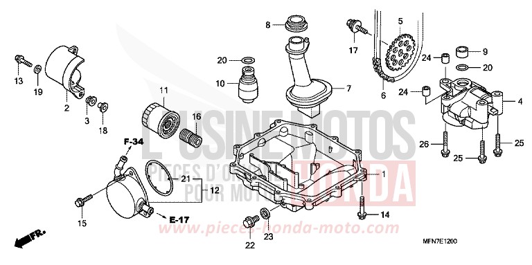 CARTER D'HUILE/POMPE A HUILE von CB1000R PEARL COOL WHITE (NHA16) von 2011