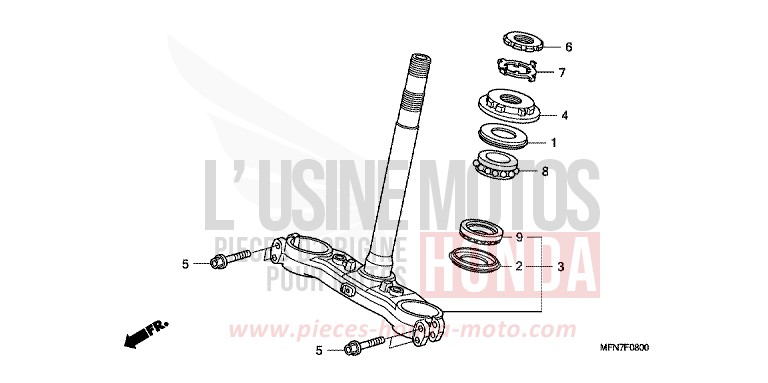 TIGE DE DIRECTION von CB1000R PEARL COOL WHITE (NHA16) von 2011