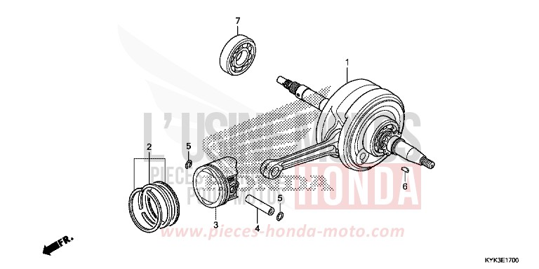 KURBELWELLE/KOLBEN von CRF110F EXTREME RED (R292) von 2013
