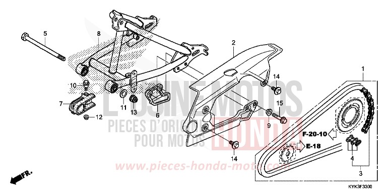 SCHWINGE von CRF110F EXTREME RED (R292) von 2013